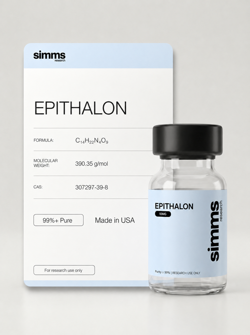 Epithalon bottle and packaging on a light gray background