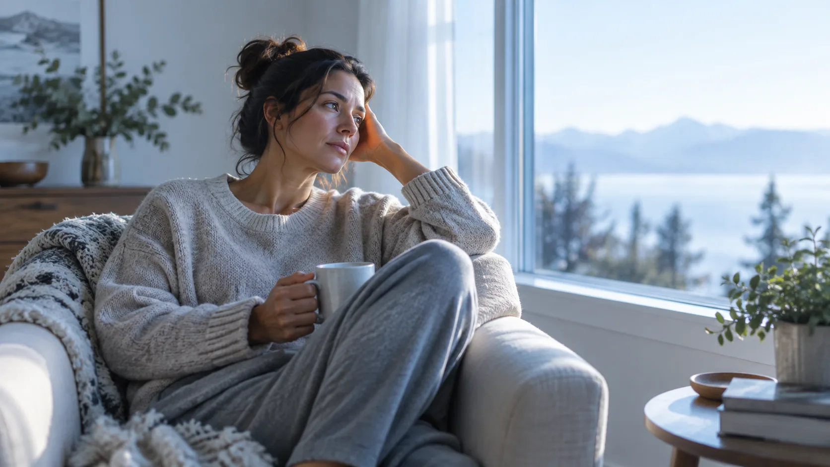 Adult resting by a window, illustrating fatigue during tirzepatide treatment