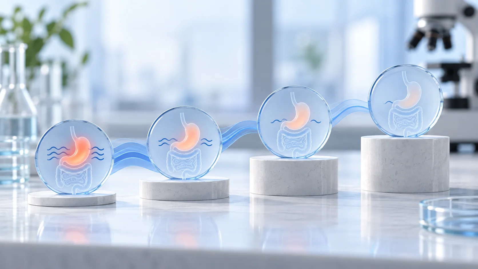 Conceptual timeline showing digestive side effects tending to ease after early dose increases